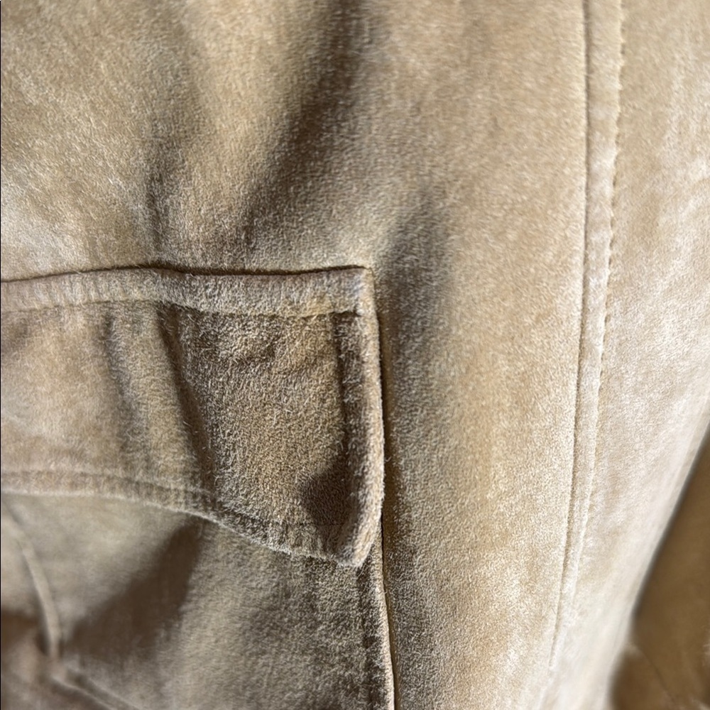 SPIEGEL WOMEN'S TAN LEATHER SUEDE JACKET SIZE 10 - Picture 4 of 13